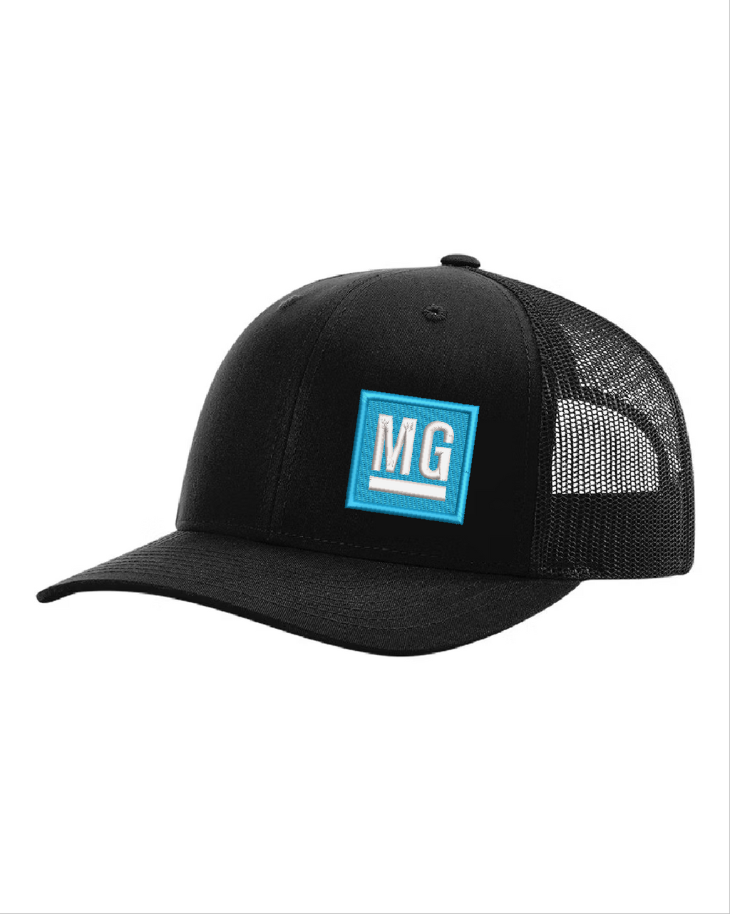 Black Hat with Blue MG Design