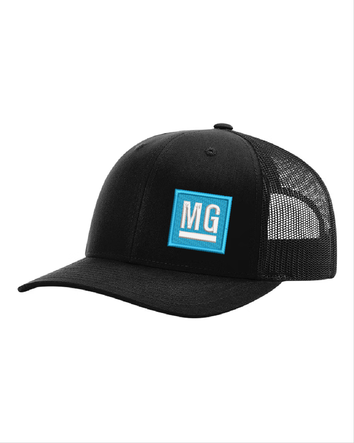 Black Hat with Blue MG Design