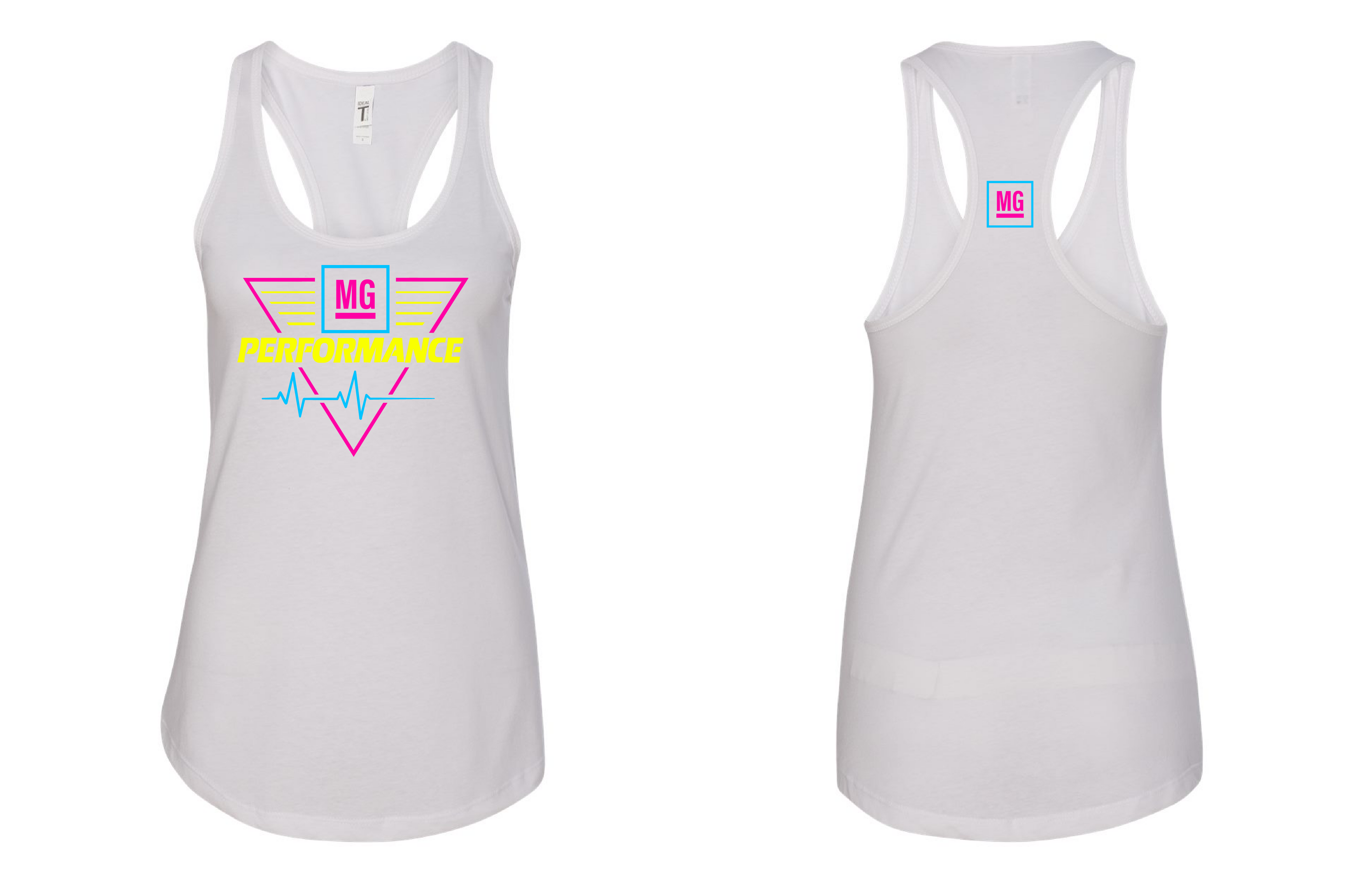 Women's Razorback Tank Top Neon Design