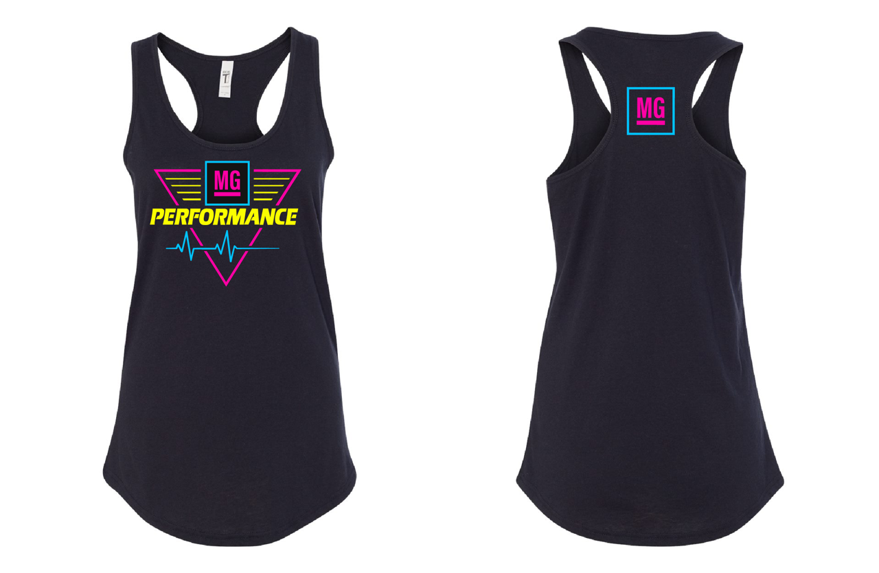 Women's Razorback Tank Top Neon Design